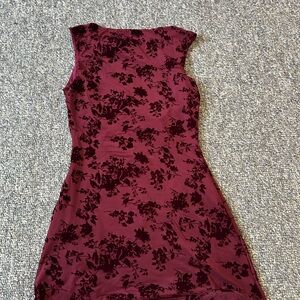 Forever 21 Burgundy Floral Mini Dress